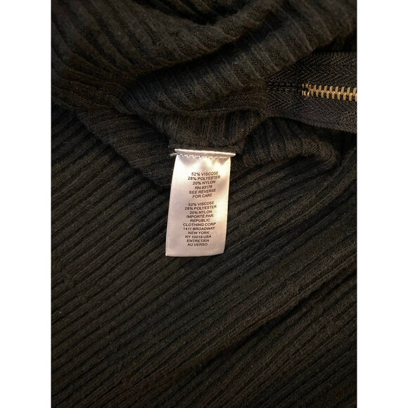 Tahari Black Womens Sweater Size XL Ribbed Side Zippers Stylish Stretchy - Picture 10 of 12